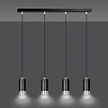 Karlstad 4L hanging lamp black and chrome cylinder GU10