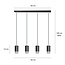 Karlstad 4L hanging lamp black and chrome cylinder GU10