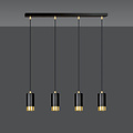 Karlstad 4L zwarte hanglamp met goud koker GU10