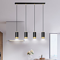 Lampe à suspension noire Karlstad 4L avec tube doré GU10