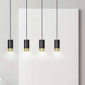 Karlstad 4L black hanging lamp with gold tube GU10