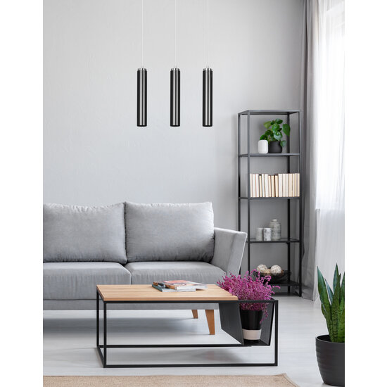 Vaxjo 1L pendant lamp black tube GU10