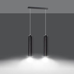 Vaxjo 2L pendant lamp black tubes 2x GU10