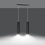 Vaxjo 2L pendant lamp black tubes 2x GU10