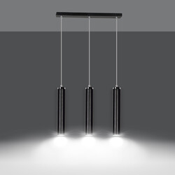 Vaxjo 3L pendant lamp black tubes 3x GU10