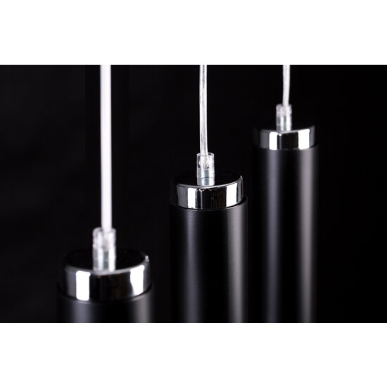Vaxjo 3L pendant lamp black tubes 3x GU10