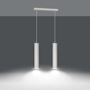 Vaxjo white cylinders 2L pendant lamp 2x GU10