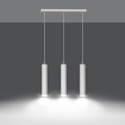 Vaxjo white cylinders 3L pendant lamp 3x GU10