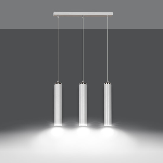 Vaxjo white cylinders 3L pendant lamp 3x GU10