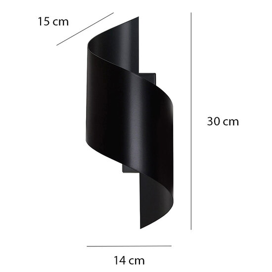 Lulea zwarte spiraal wandlamp G9