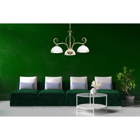 Sundsvall classic hanging lamp white and gold 3x E27