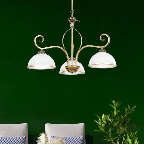 Sundsvall classic hanging lamp white and gold 3x E27