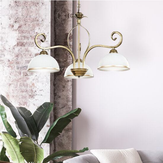 Sundsvall classic hanging lamp white and gold 3x E27