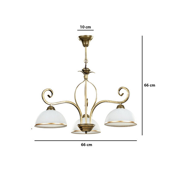 Sundsvall classic hanging lamp white and gold 3x E27
