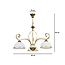 Sundsvall classic hanging lamp white and gold 3x E27