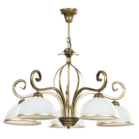 Lampe à suspension classique Sundsvall 5L blanche et dorée 5x E27