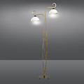Lampadaire Sundsvall classique blanc et or 2x E27
