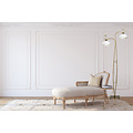 Lampadaire Sundsvall classique blanc et or 2x E27