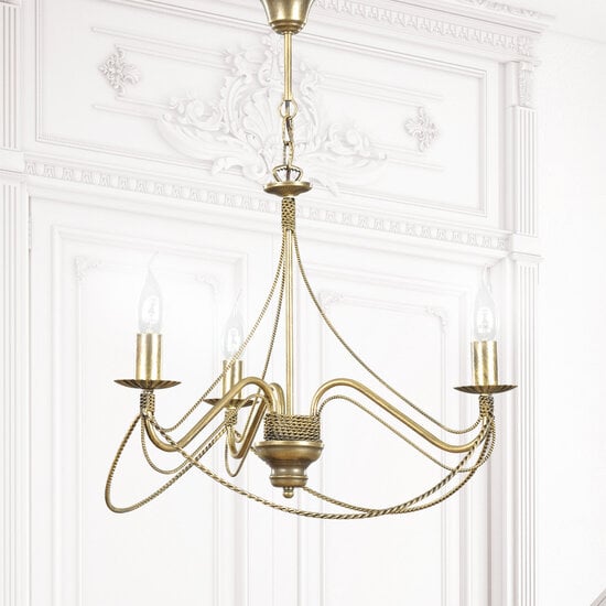 Borlange 3L classic chandelier 3x E14 gold