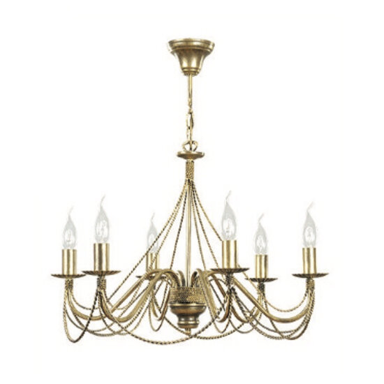 Borlange 6L klassischer Kronleuchter 6x E14 Gold