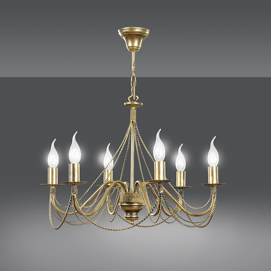 Borlange 6L classic chandelier 6x E14 gold