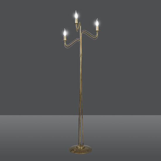 Borlange 3x E14 vloerlamp goud
