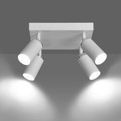 Halmstad white 4L ceiling spotlight orientable with chrome GU10