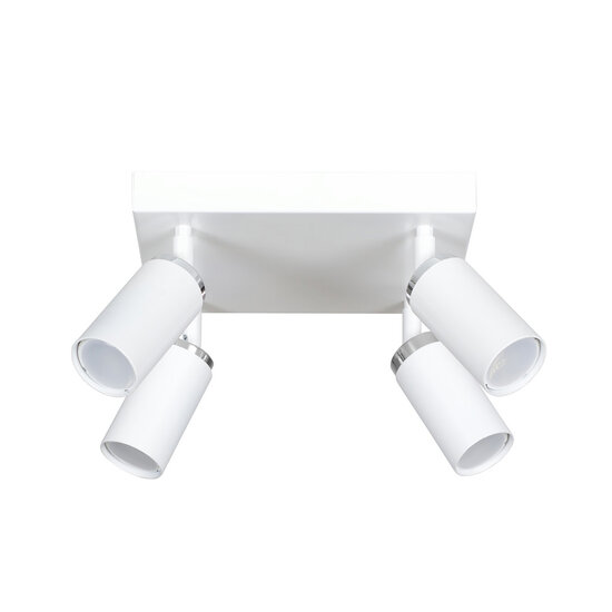 Halmstad white 4L ceiling spotlight orientable with chrome GU10