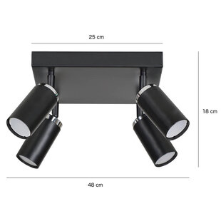 Halmstad 4L Deckenstrahler ausrichtbar in Schwarz und Chrom GU10