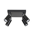 Foco de techo Halmstad 4L orientable negro y cromo GU10