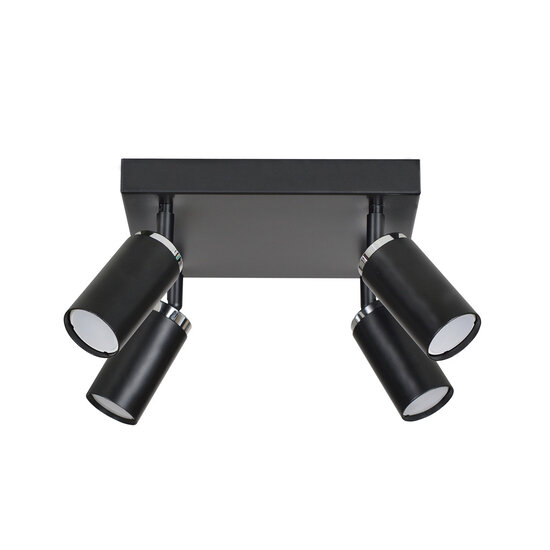 Spot de plafond Halmstad 4L orientable noir et chrome GU10