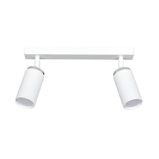Halmstad white 2L ceiling spotlight orientable with chrome GU10