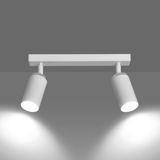 Spot de plafond Halmstad blanc 2L orientable avec chrome GU10