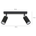 Halmstad white 2L ceiling spotlight orientable with chrome GU10