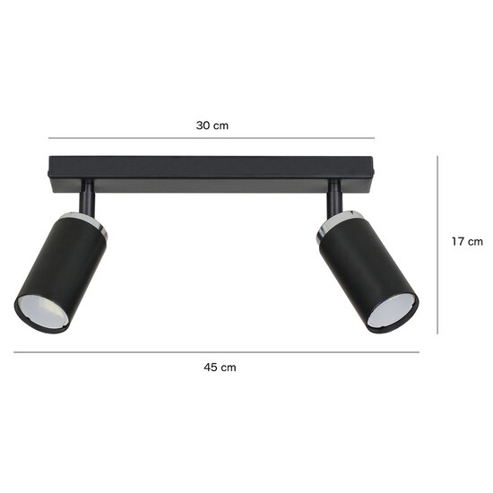 Halmstad white 2L ceiling spotlight orientable with chrome GU10