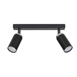 Spot de plafond Halmstad 2L orientable noir et chrome GU10