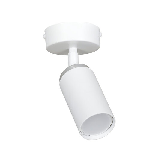 Halmstad white 1L ceiling spotlight orientable with chrome GU10
