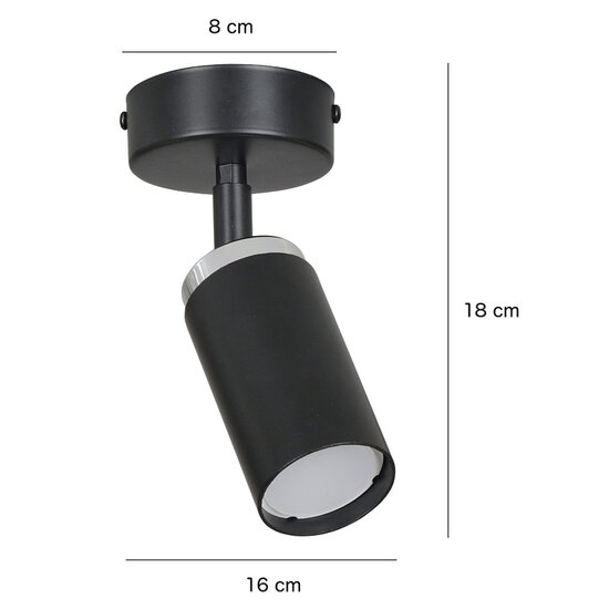 Halmstad witte 1L plafondspot richtbaar met chroom GU10