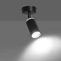 Halmstad 1L ceiling spotlight orientable black and chrome GU10