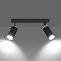 Halmstad 1L ceiling spotlight orientable black and chrome GU10