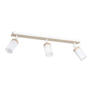 Taby 3L white and wood directional gu10 ceiling spotlight