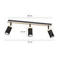 Spot de plafond gu10 directionnel noir et bois Taby 3L