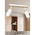 Spot de plafond gu10 orientable Taby 2L blanc et bois