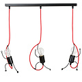 Lund 3x E27 hanging lamp black climbing men