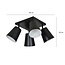 Raahe 4L gold and black orientable square ceiling lamp 4x E27