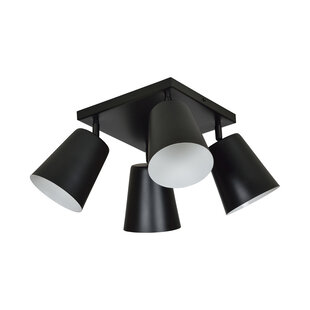 Emibig Raahe 4L white and black orientable square ceiling lamp 4x E27