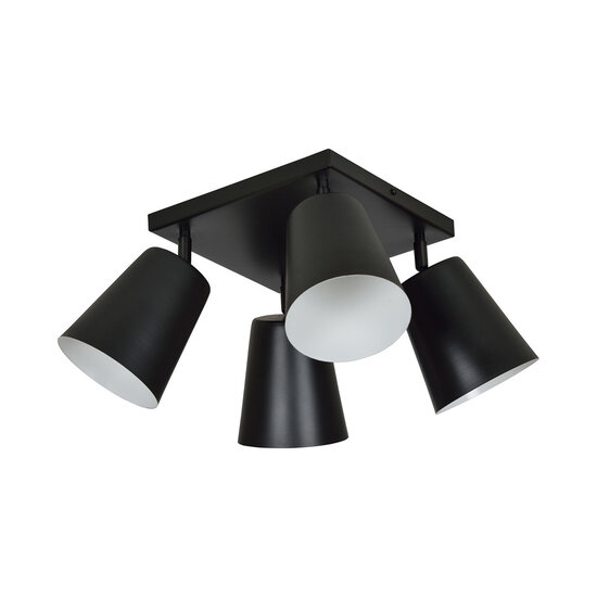 Emibig Emibig Raahe 4L lampe de plafond carrée orientable blanche et noire 4x E27 - Solution d'éclairage idéale pour les intérieurs modernes
