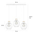 Tornio 3L long hanging lamp white with light wood structure metal 3x E27