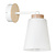 Linkoping witte wandlamp met hout metaal 1x E27