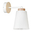 Linkoping white wall lamp with wood metal 1x E27